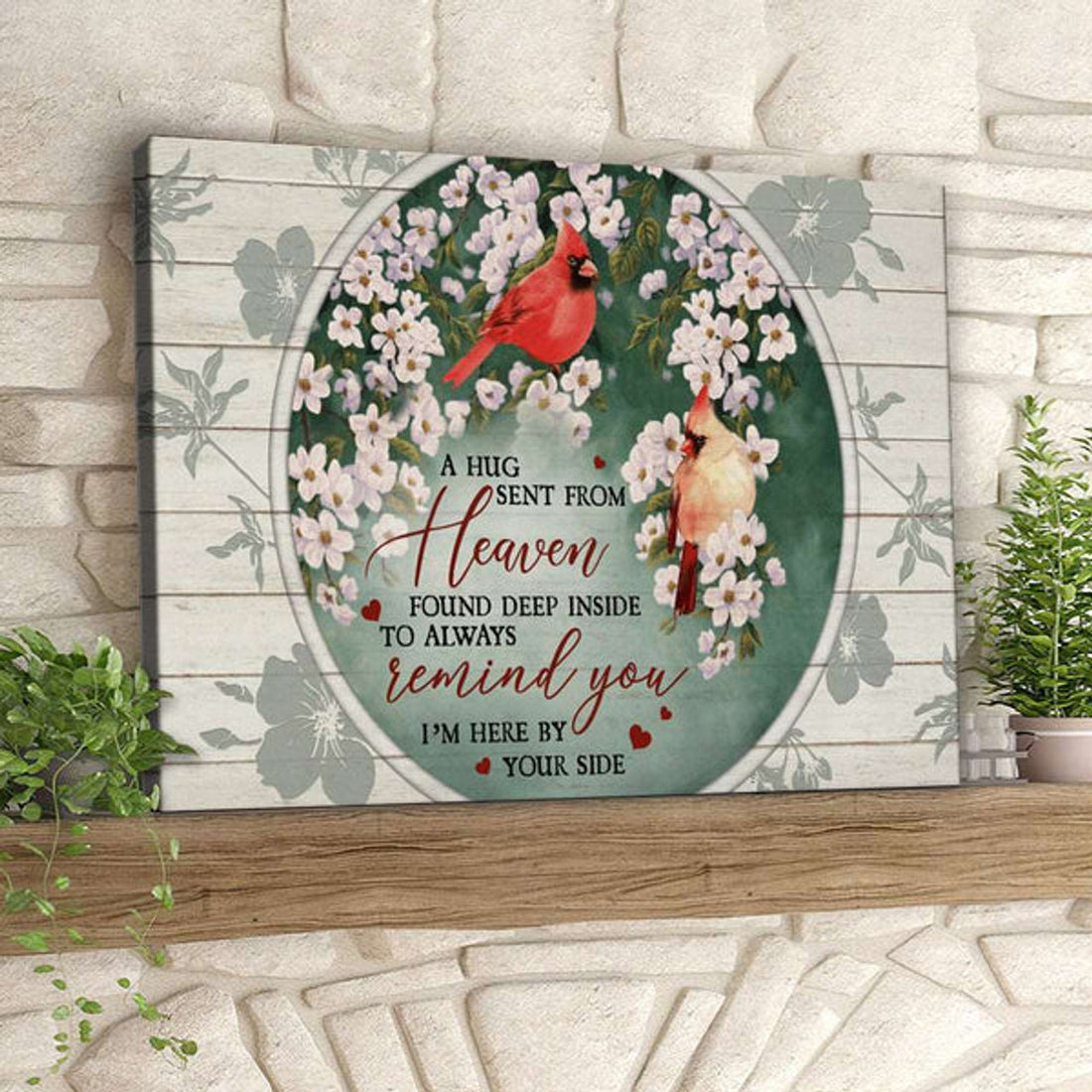 A Hug Sent From Heaven - Cardinal Bird - Christian Canvas Prints - Faith Canvas - Bible Verse Canvas 