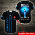 Personalized Jesus Baseball Jersey - Cross Baseball Jersey - Gift For Christians - Because Of Him Heaven Knows My Name Custom Baseball Jersey