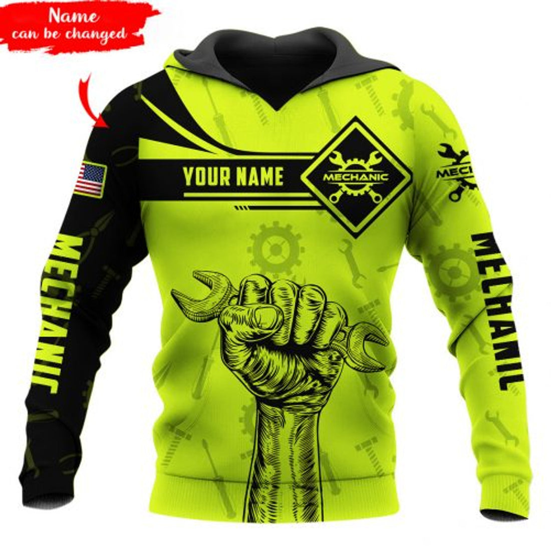 FUNSTUFFPRINT Personalized Mechanic 3D Hoodie and Zip Hoodie
