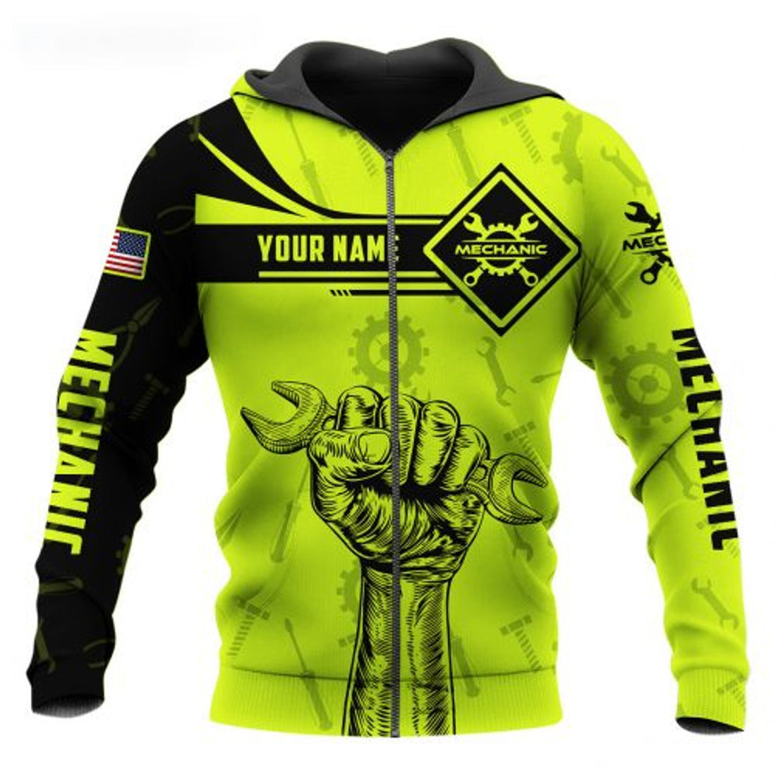 FUNSTUFFPRINT Personalized Mechanic 3D Hoodie and Zip Hoodie