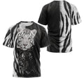 FUNSTUFFPRINT Personalized T-Shirt, Hoodie - White Tiger Couple 3D T-shirt