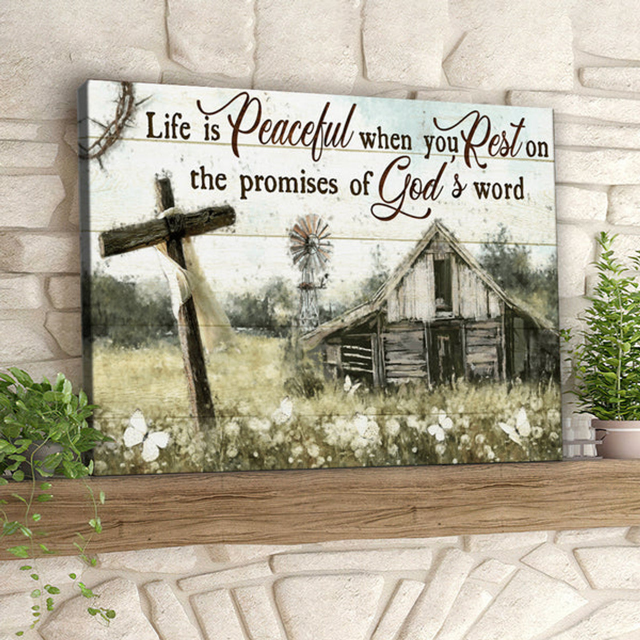 Life Is Peaceful When You Rest On The Promises Of God's Word - Christian Canvas Prints - Faith Canvas - Bible Verse Canvas 