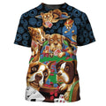 FUNSTUFFPRINT Poker Dogs 3D T-Shirt, Funny Dog All Over Printed Shirt, Poker Shirt 3D T-shirt
