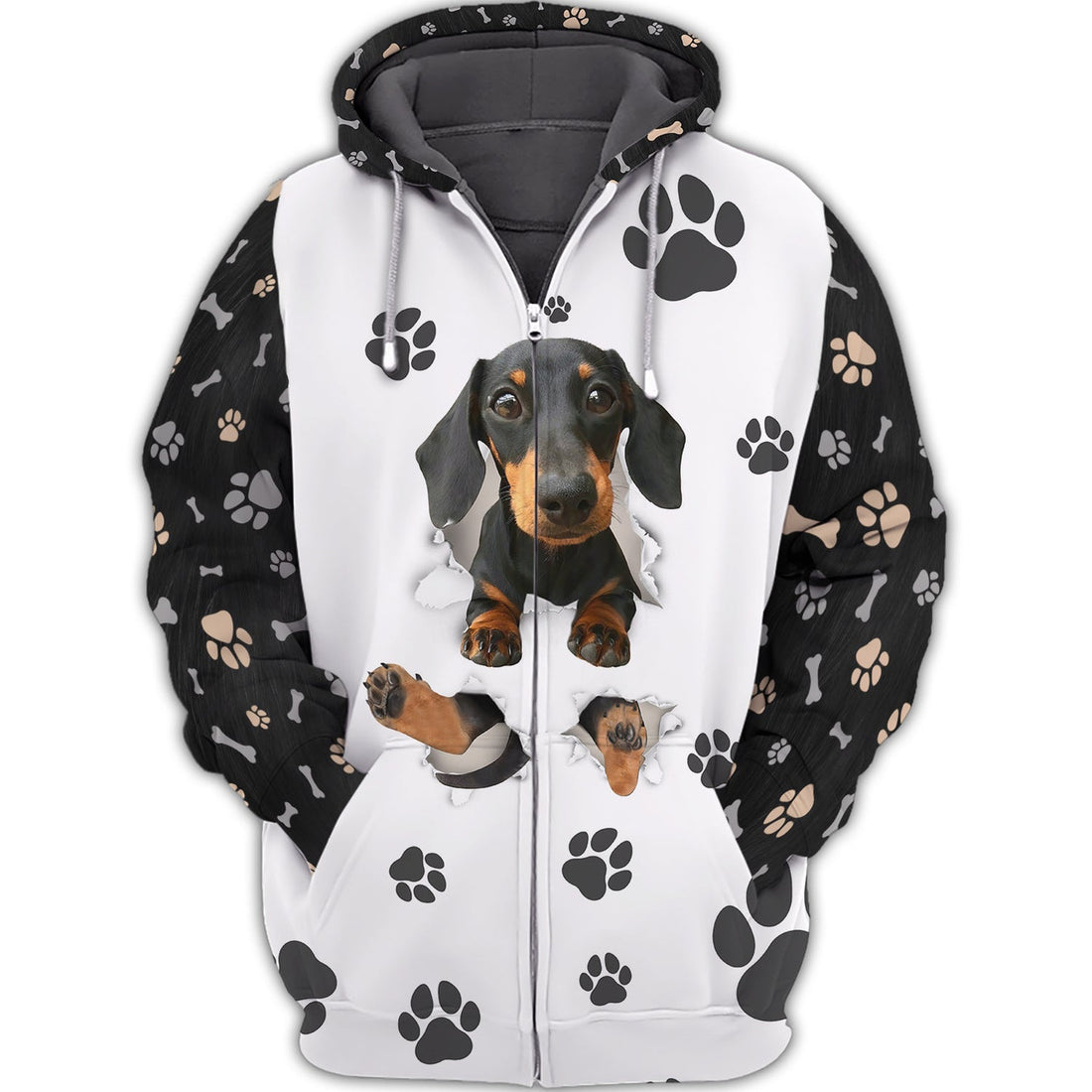 FUNSTUFFPRINT Lovely Dachshund 3D Hoodie and Zip Hoodie