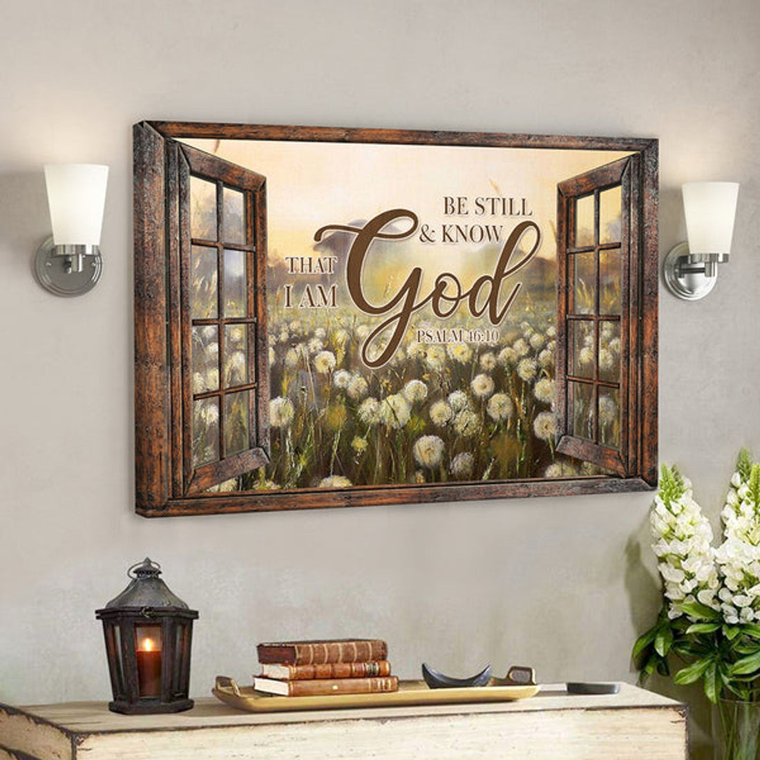 Bible Verse Canvas - Jesus Poster - Be Still & Know That I Am God