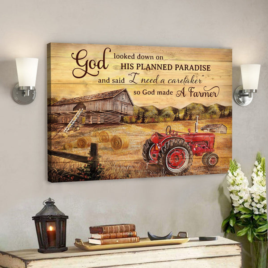 So God Made A Farmer Posters Canvas - Christian Wall Art - Gift For Farmer 