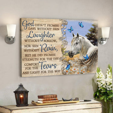God Jesus Landscape Canvas Prints - God Wall Art - God Didn't Promise Days Without Pain 