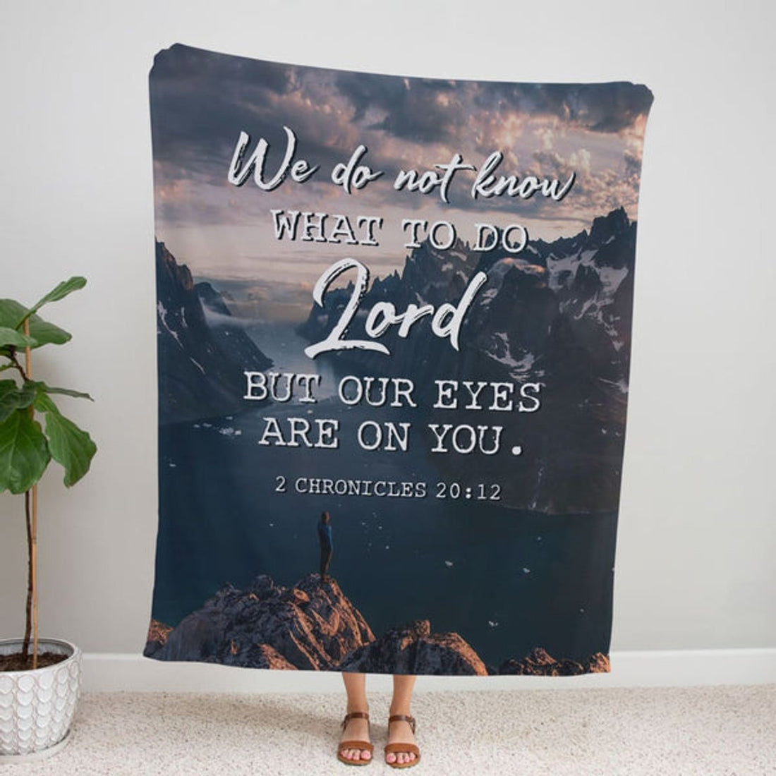 FUNSTUFFPRINT 2 Chronicles 2012 We Do Not Know What To Do Fleece Blanket - Christian Blanket - Bible Verse Blanket