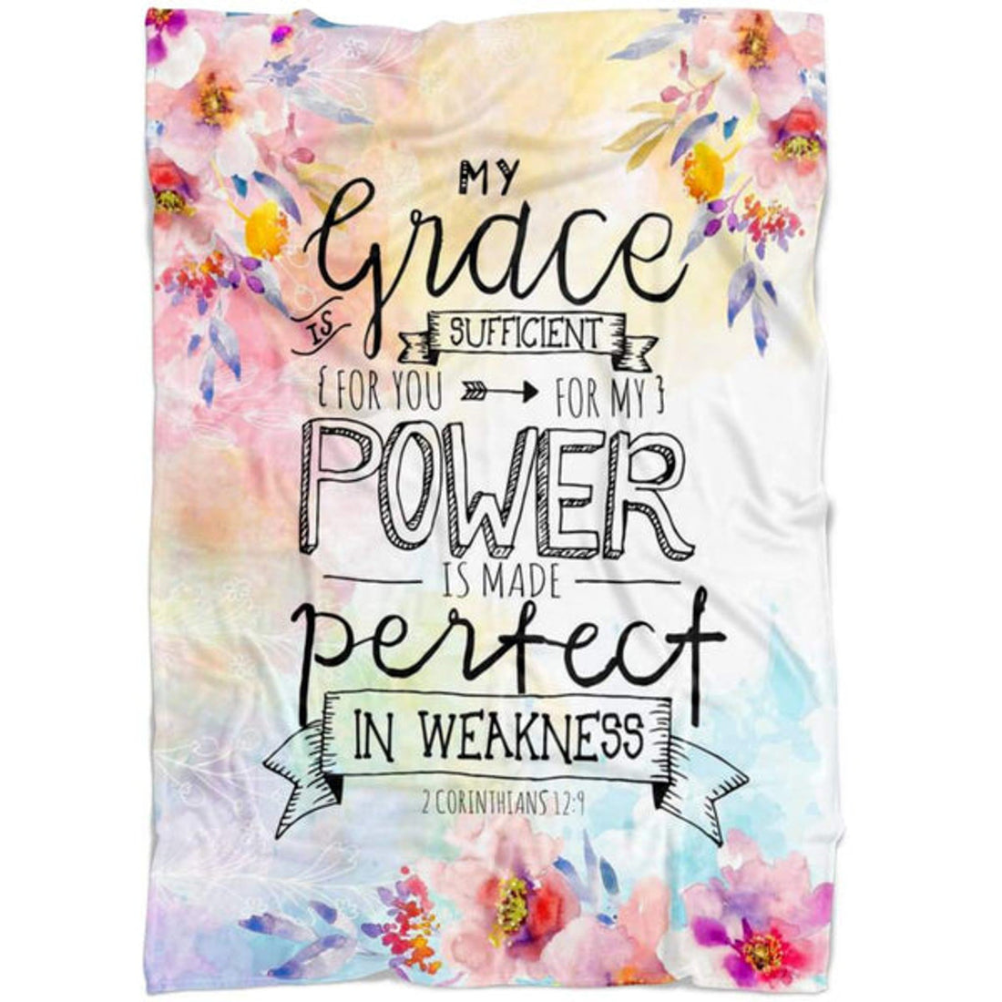 FUNSTUFFPRINT 2 Corinthians 129 My Grace Is Sufficient For You Fleece Blanket - Christian Blanket - Bible Verse Blanket