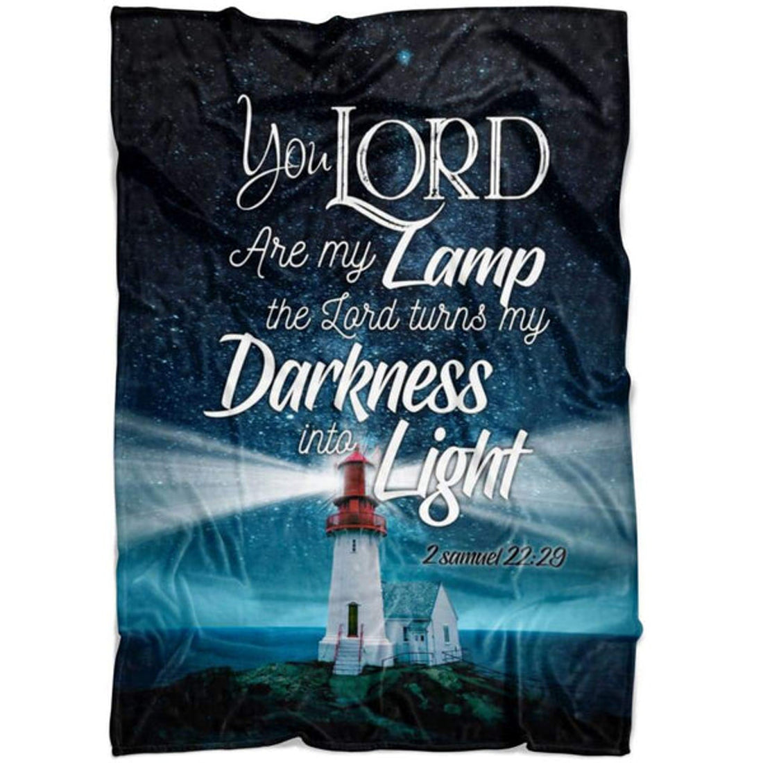 FUNSTUFFPRINT 2 Samuel 2229 You Lord Are My Lamp Fleece Blanket - Christian Blanket - Bible Verse Blanket