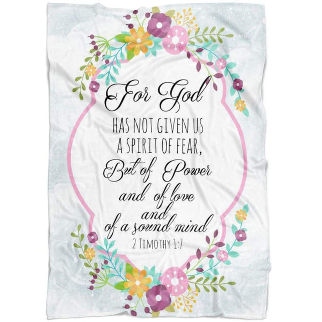FUNSTUFFPRINT 2 Timothy 17 For God Has Not Given Us A Spirit Of Fear Fleece Blanket - Christian Blanket - Bible Verse Blanket