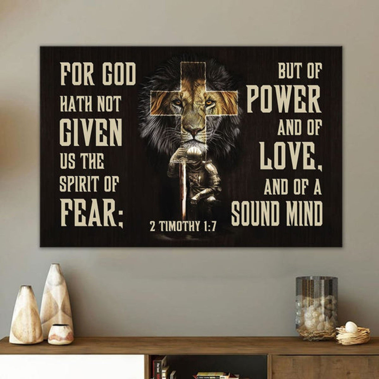 2 Timothy 17 Wall Art For God Hath Not Given Us The Spirit Of Fear Canvas Print - Religious Wall Decor