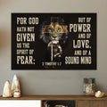 2 Timothy 17 Wall Art For God Hath Not Given Us The Spirit Of Fear Canvas Print - Religious Wall Decor