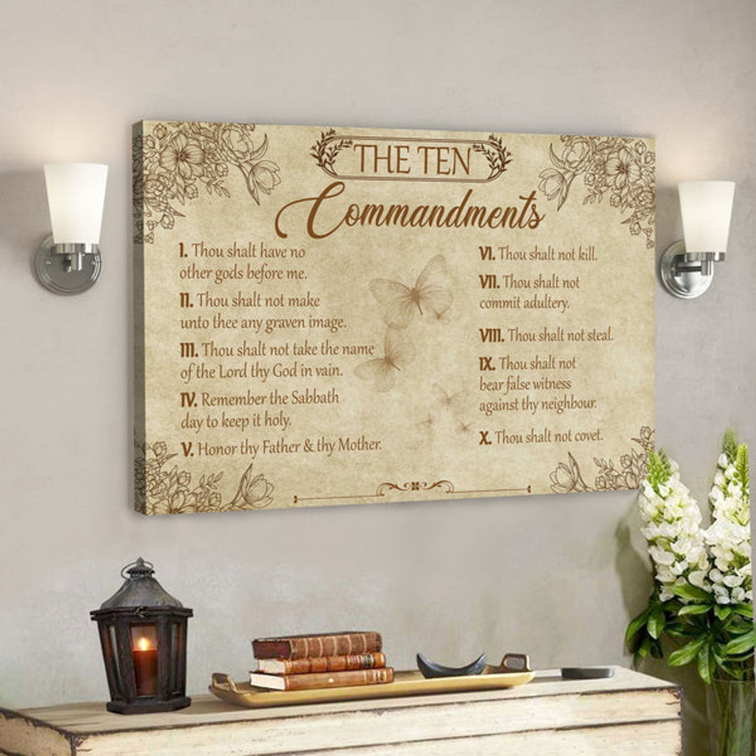 The Ten Commandments Wall Art - Christian Canvas Prints - Faith Canvas - Bible Verse Canvas 