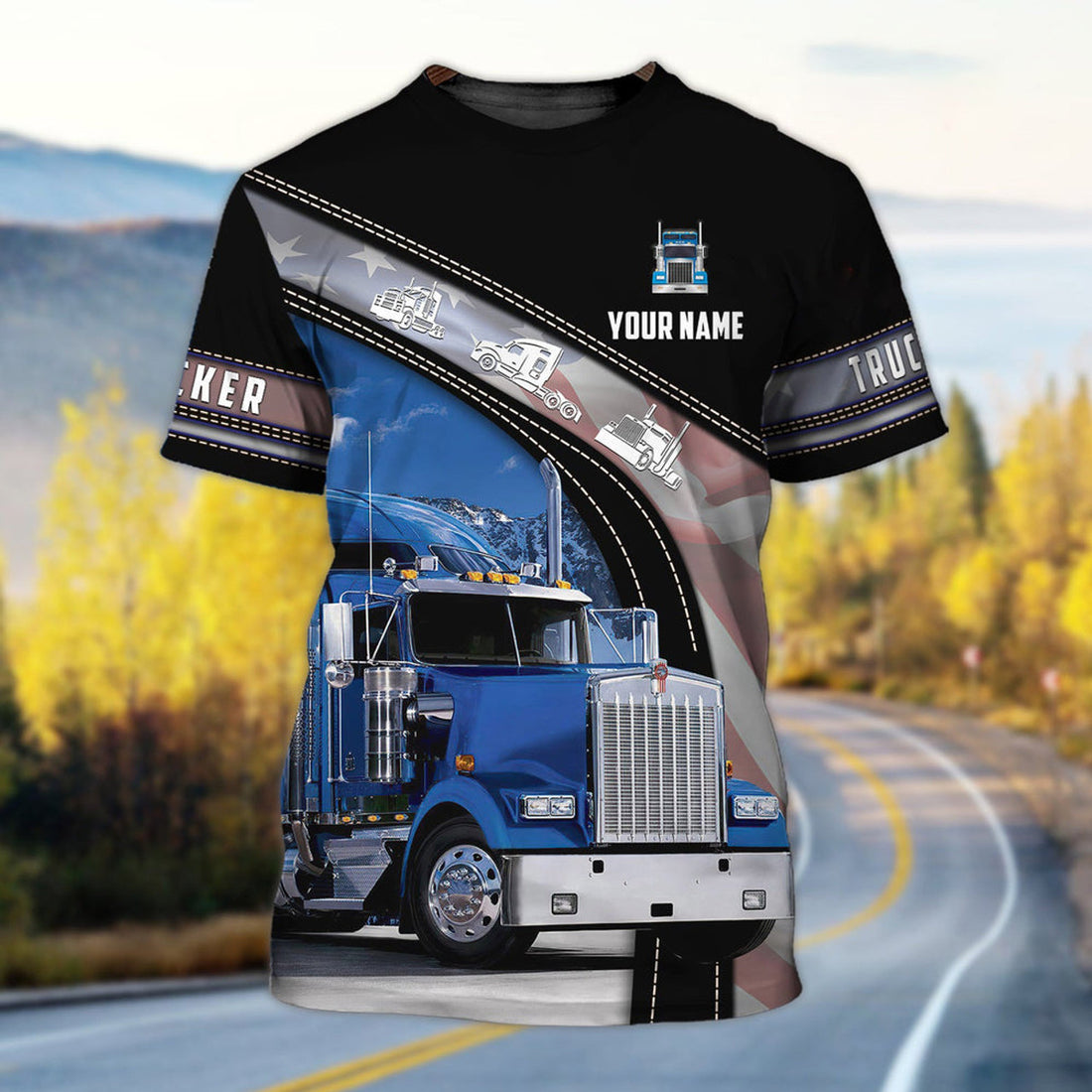 FUNSTUFFPRINT Personalized 3D T-Shirt For A Trucker, Custom Trucker Shirt Man, Proud Truck Man Shirts 3D T-shirt