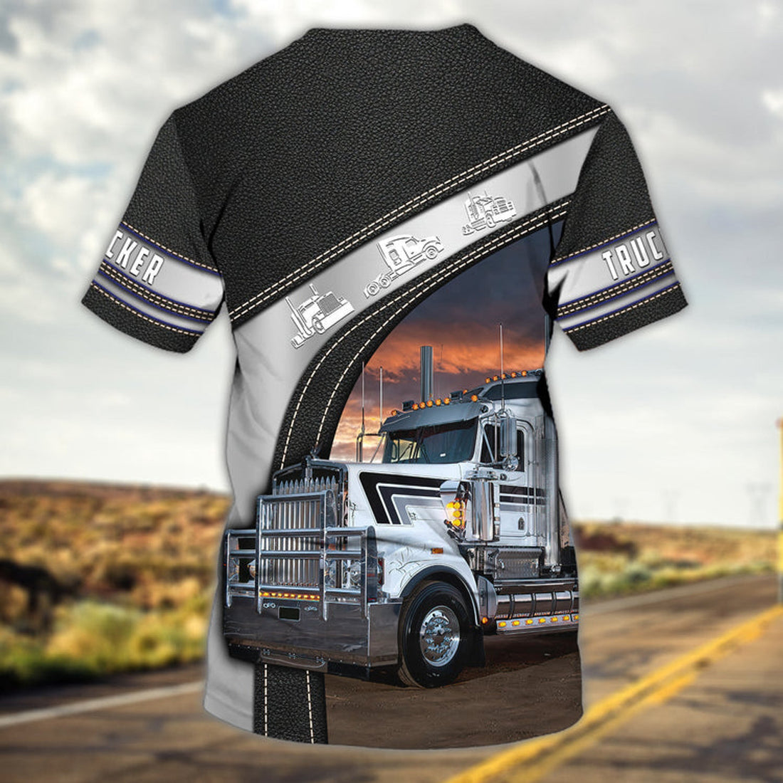 FUNSTUFFPRINT Custom Trucker T-Shirt Men Women Cute Truck On Shirt Best Gift To Trucker 3D T-shirt