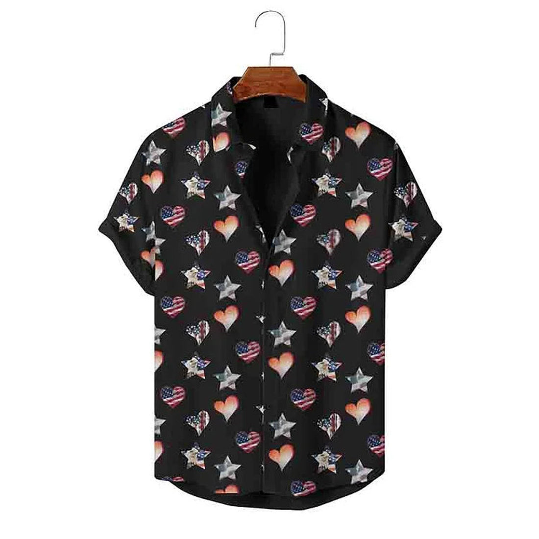 Personalized Flag Pattern Holiday Short Sleeve Shirt, 4th of july hawaiian shirt