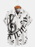 Vacation Leisure Music Element Pattern Hawaiian Style Printed hawaiian shirt for men and women