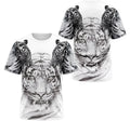 FUNSTUFFPRINT Personalized T-Shirt, Hoodie - Rose Flower Tiger Face 3D T-shirt