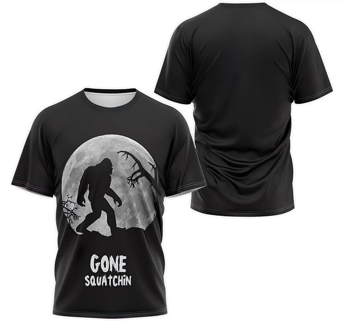 FUNSTUFFPRINT Personalized T-Shirt, Hoodie - Bigfoot Gone Squachin Moon 3D T-shirt