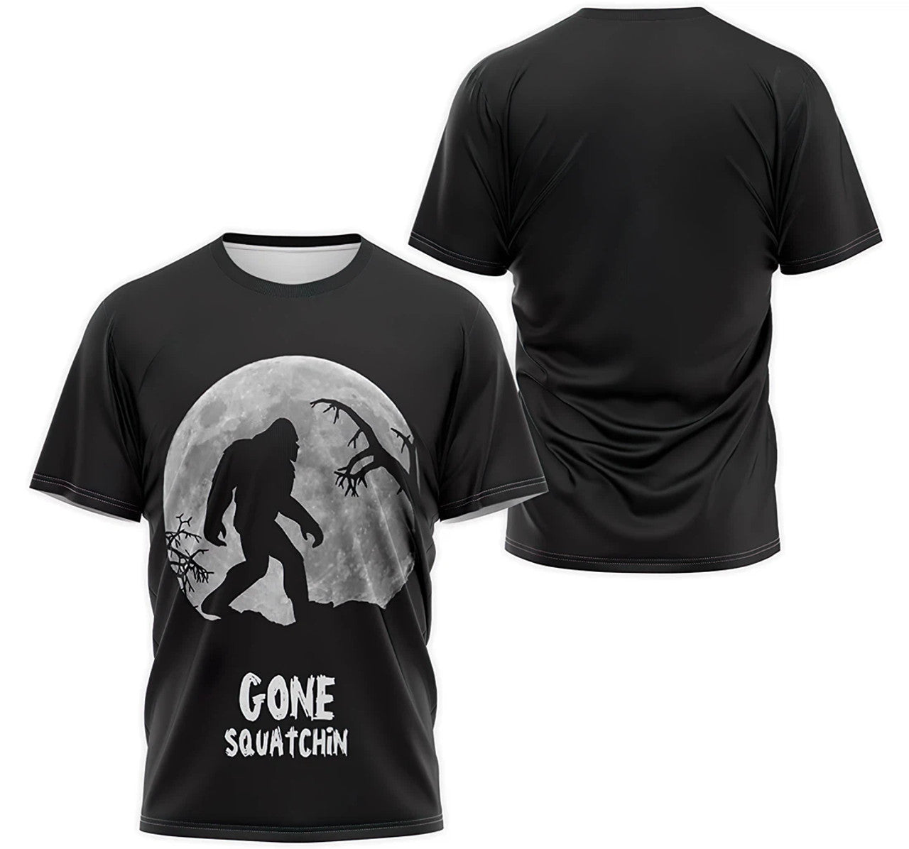 FUNSTUFFPRINT Personalized T-Shirt, Hoodie - Bigfoot Gone Squachin Moon 3D T-shirt