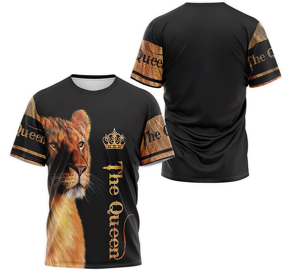 FUNSTUFFPRINT Personalized T-Shirt, Hoodie - Lion The Queen Crown 3D T-shirt