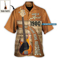 Custom Guitar Lover Years Of Being Awesome Custom Photo Personalized - Hawaiian Shirt - Personalized Photo Gifts, Custom Photo Gifts, Personalized Gifts Ideas