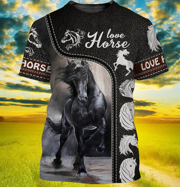 Black Horse 3D Full Print Hoodie For Men And Woman, Sublimation Horse Shirts, For Horse Lover