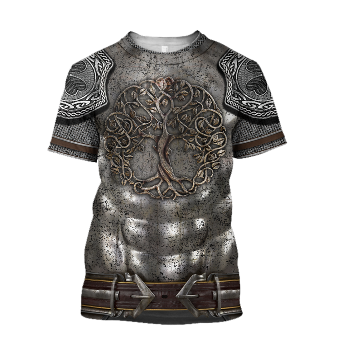 FUNSTUFFPRINT Irish Armor Warrior Knight Chainmail Shirts For Men and Women, Gift For St Patrick Day Shirt 3D T-shirt