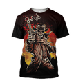 Cowboy Skeleton 3D T-Shirt Halloween Cowboy Gifts