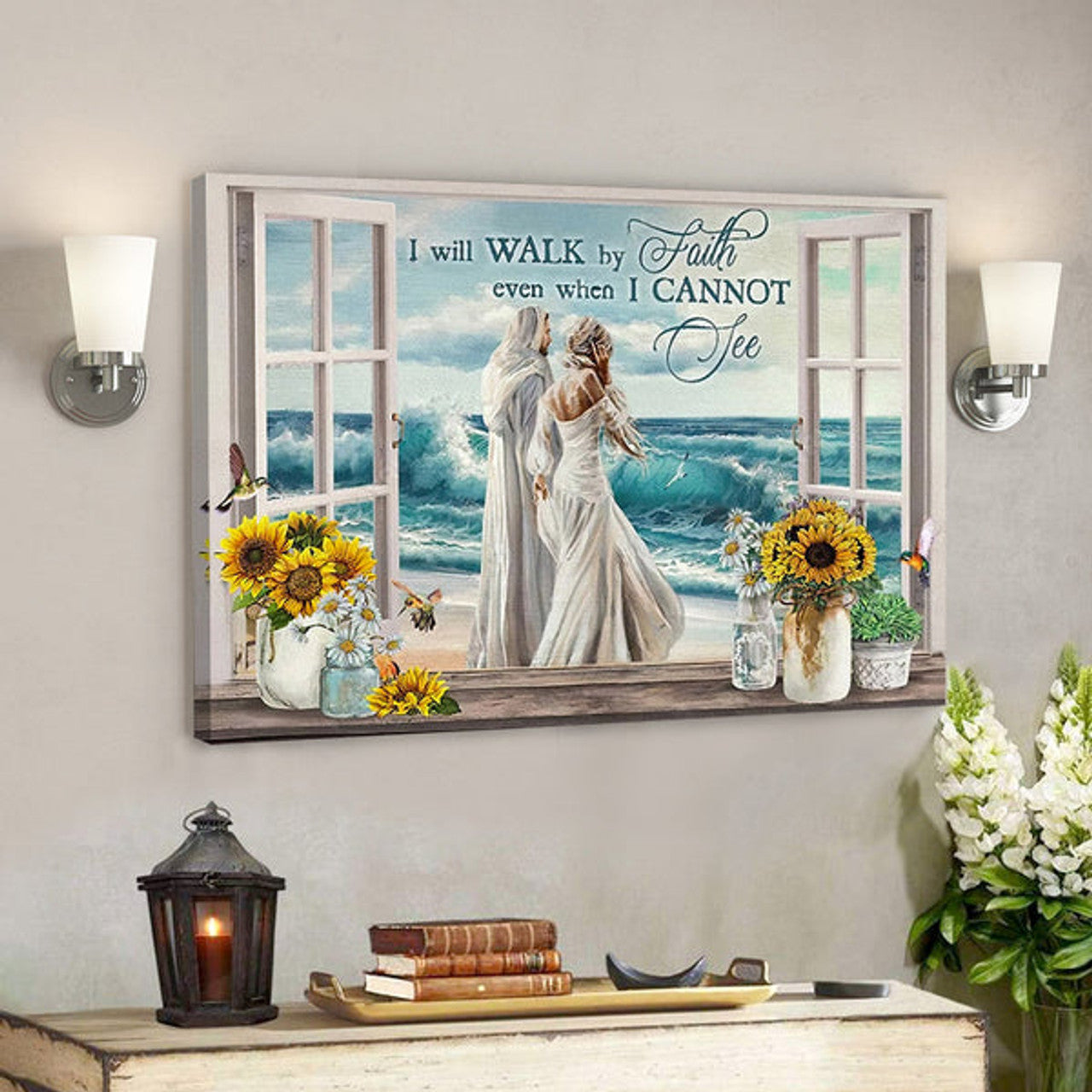 I Will Walk By Faith - Christian Canvas Prints - Faith Canvas - Bible Verse Canvas 
