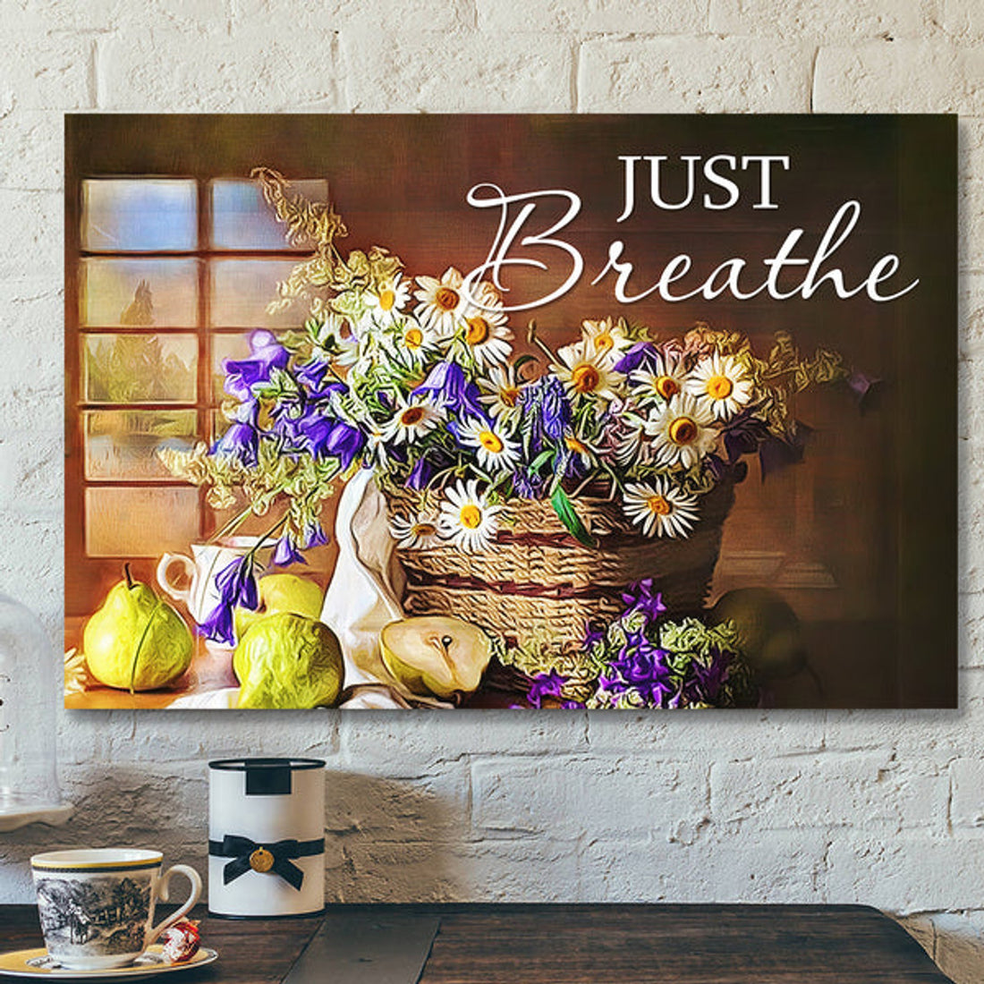 Bible Verse Canvas - Scripture Canvas Wall Art - Jesus Canvas - Just Breathe