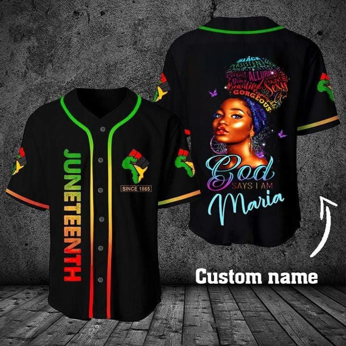 Personalized Jesus Baseball Jersey - Juneteenth Baseball Jersey - Gift For Christians - Since 1865 Black girl God say Custom Baseball Jersey
