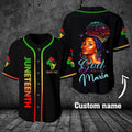 Personalized Jesus Baseball Jersey - Juneteenth Baseball Jersey - Gift For Christians - Since 1865 Black girl God say Custom Baseball Jersey