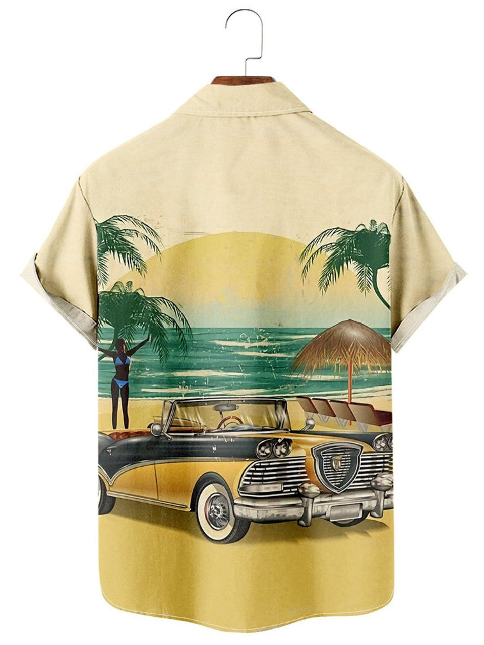 Men's Vintage Hawaiian Beach Auto Casual Shirt, Hawaiian shirt vintage, Hawaiian shirt for men, Women
