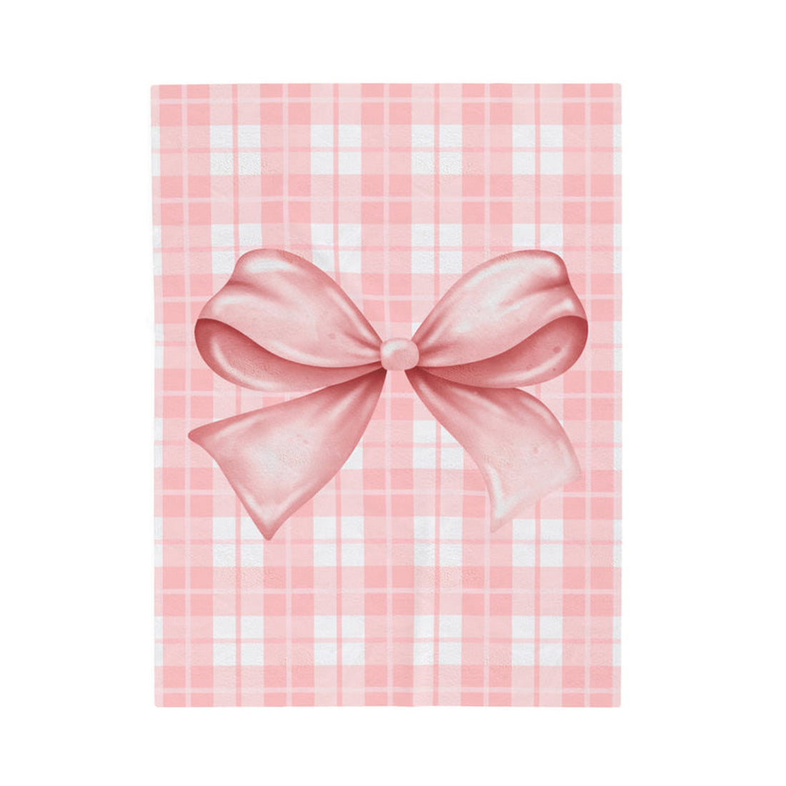 FUNSTUFFPRINT Plush Blanket - Pink Plaid 'You Are the Gift' Design