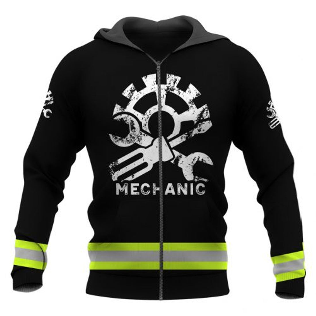 FUNSTUFFPRINT Personalized Mechanic 3D Hoodie American Flag Black 3D Hoodie and Zip Hoodie