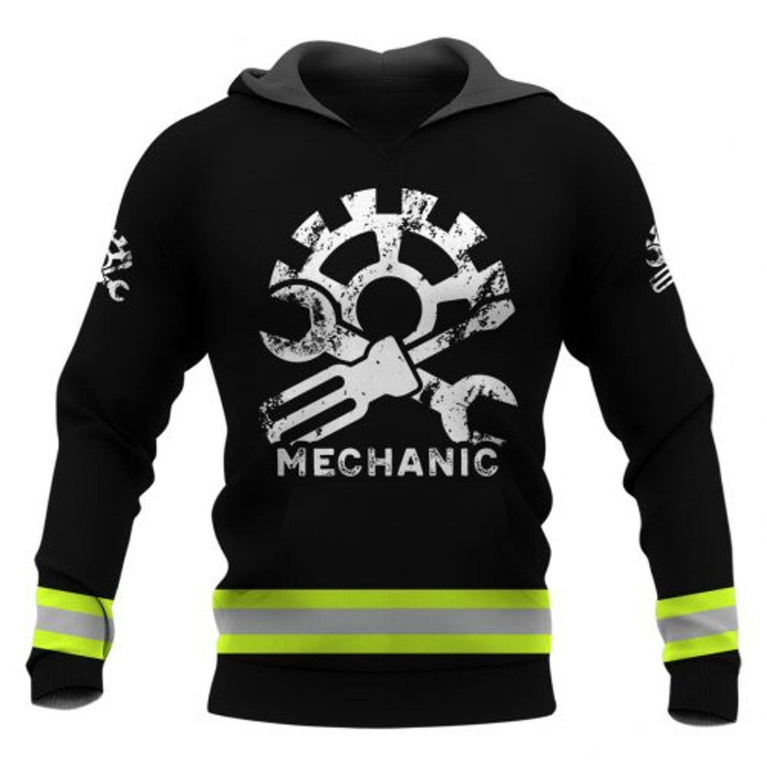 FUNSTUFFPRINT Personalized Mechanic 3D Hoodie American Flag Black 3D Hoodie and Zip Hoodie