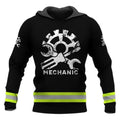 FUNSTUFFPRINT Personalized Mechanic 3D Hoodie American Flag Black 3D Hoodie and Zip Hoodie