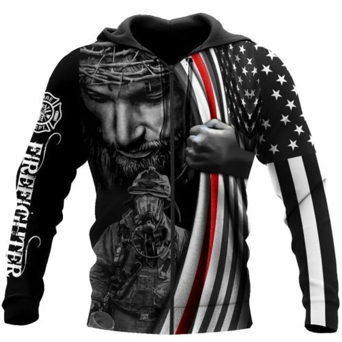 FUNSTUFFPRINT Firefighter 3D Hoodie Dont Be Afraid Just Have Faith 3D Hoodie and Zip Hoodie