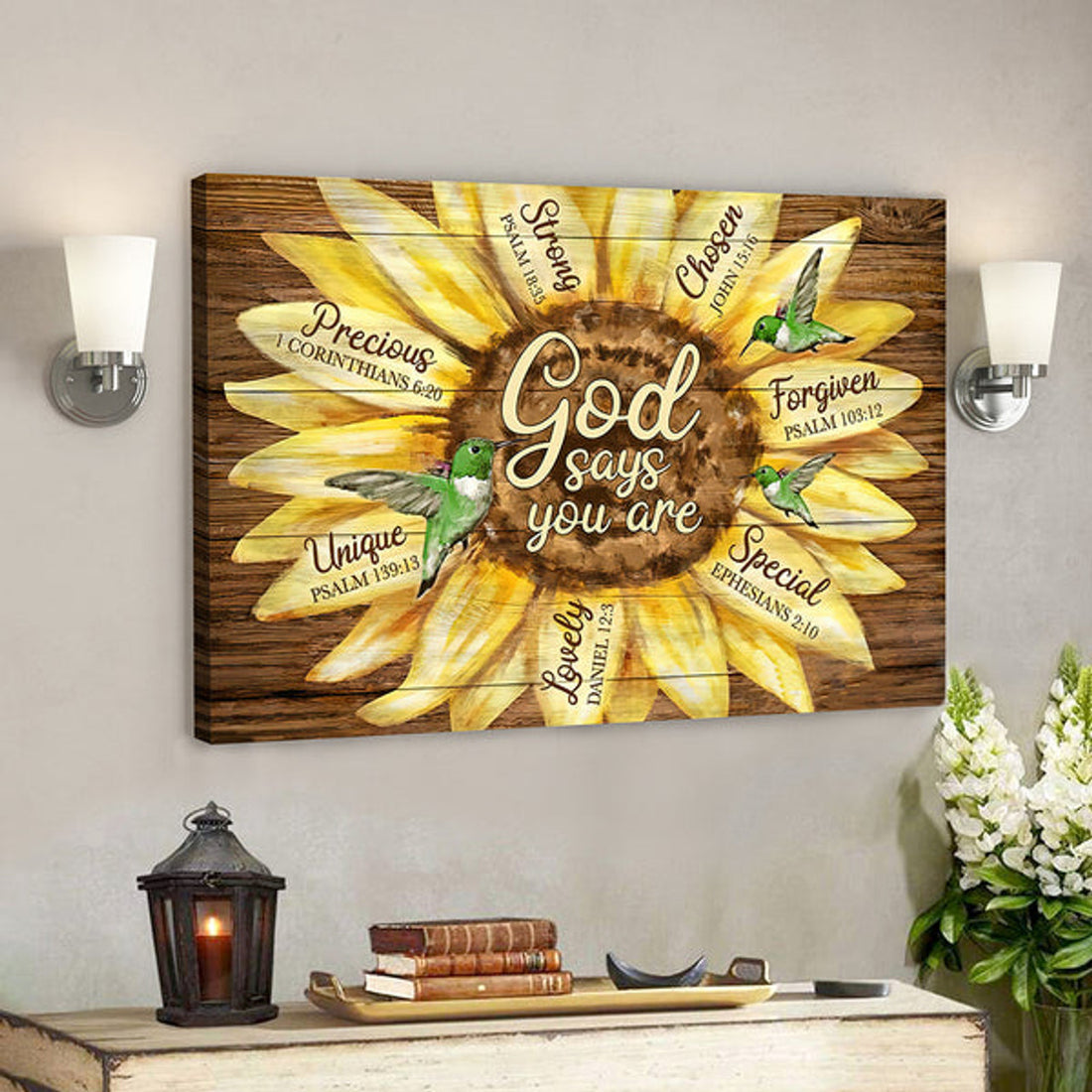 Scripture Wall Decor - Bible Verse Wall Art Canvas - Christian Canvas Art - God Says You Are Bird Canvas Poster 