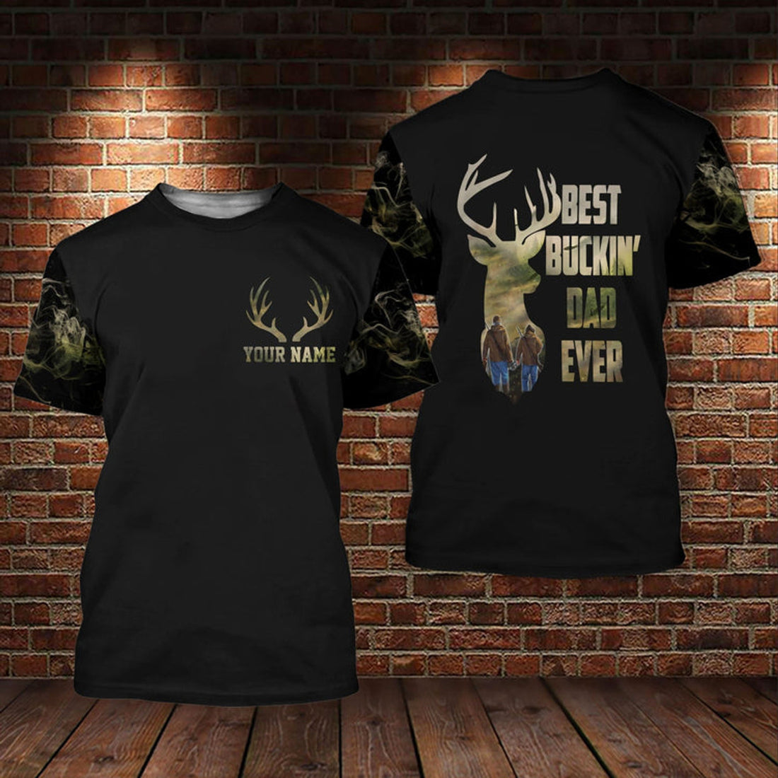 FUNSTUFFPRINT Custom Hunting Best Buckin' Dad Ever 3D All Over Printed Shirt Hoodie, Father'S Day Gift From Daughter Son 3D T-shirt