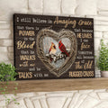 I Still Believe In Amazing Grace - Cardinal Bird - Christian Canvas Prints - Faith Canvas - Bible Verse Canvas 