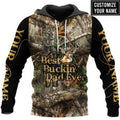 FUNSTUFFPRINTPersonalized Dad 3D Hoodie Best Buckin Dad Ever 3D Hoodie and Zip Hoodie