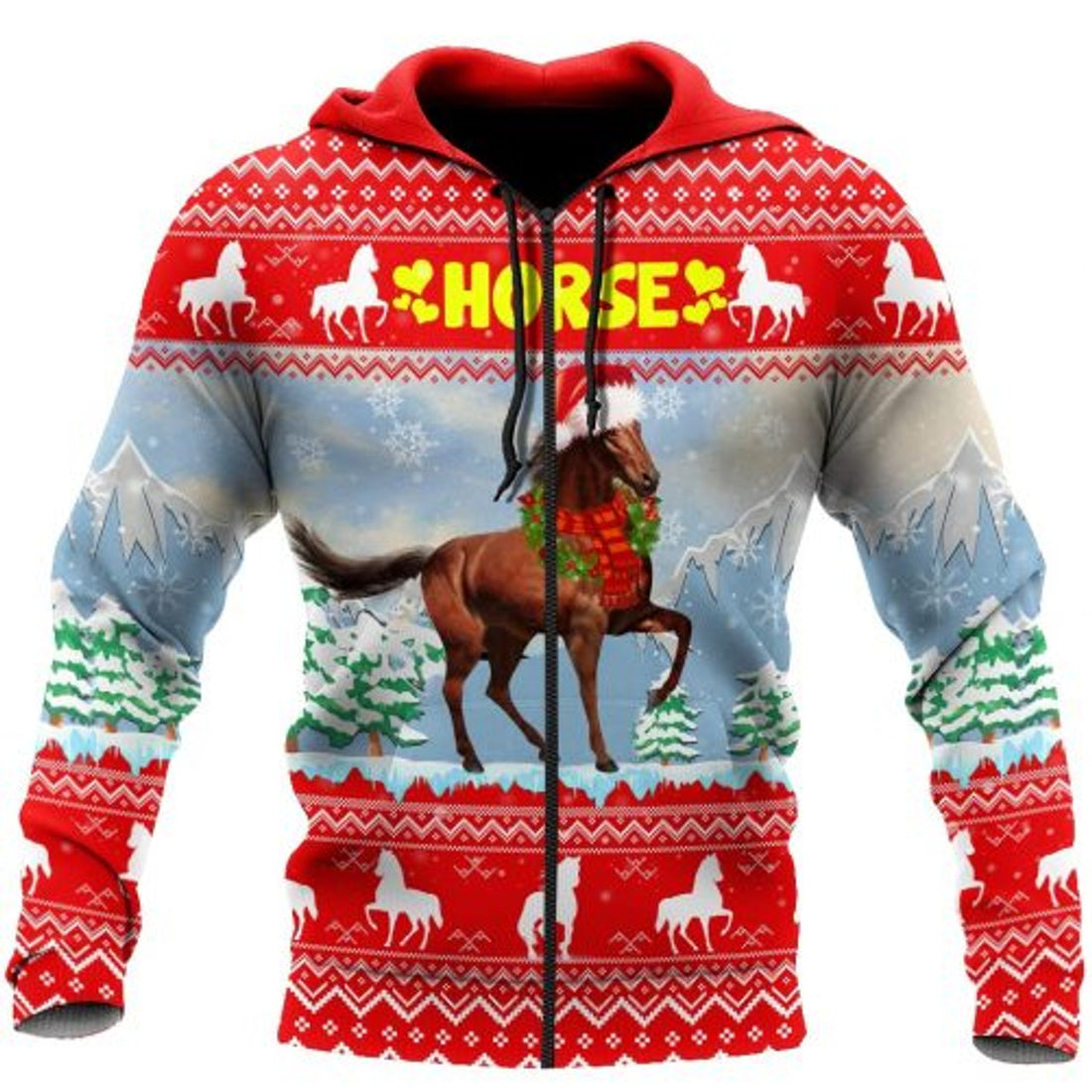 FUNSTUFFPRINT Horse 3D Hoodie Christmas Gift 3D Hoodie and Zip Hoodie