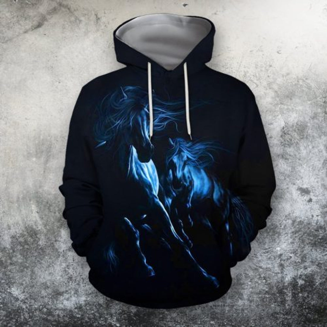 FUNSTUFFPRINT Horse 3D Hoodie For Men And Women Black 3D Hoodie and Zip Hoodie