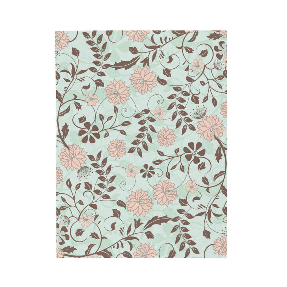 FUNSTUFFPRINT Boho Floral Velveteen Plush Blanket