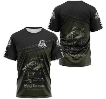 FUNSTUFFPRINT Personalized T-Shirt, Hoodie - Go Fishing Reaper Walleye Fisherman Dominate The Water 3D T-shirt