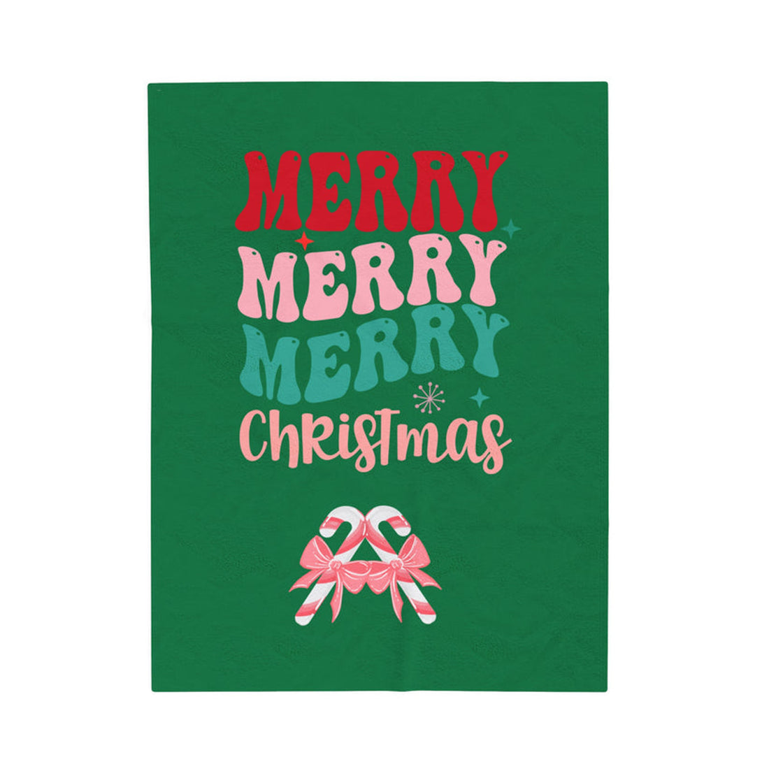 FUNSTUFFPRINT Merry Merry Velveteen Plush Blanket