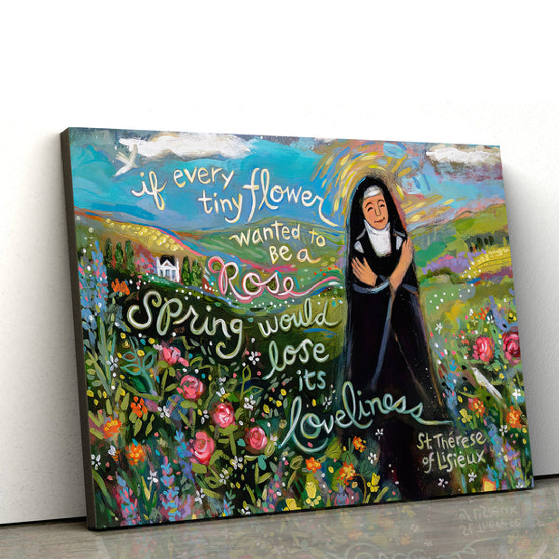 The Little Flower St Therese Of Lisieux Canvas - Religious Wall Decor 